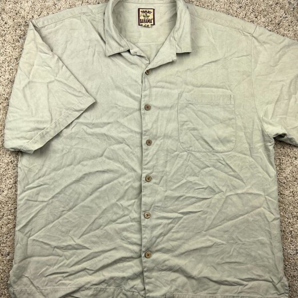 Tommy Bahama Short Sleeve Button Up All Silk Shirt (Size XL) Beige Ivory Hawaii - Picture 2 of 8
